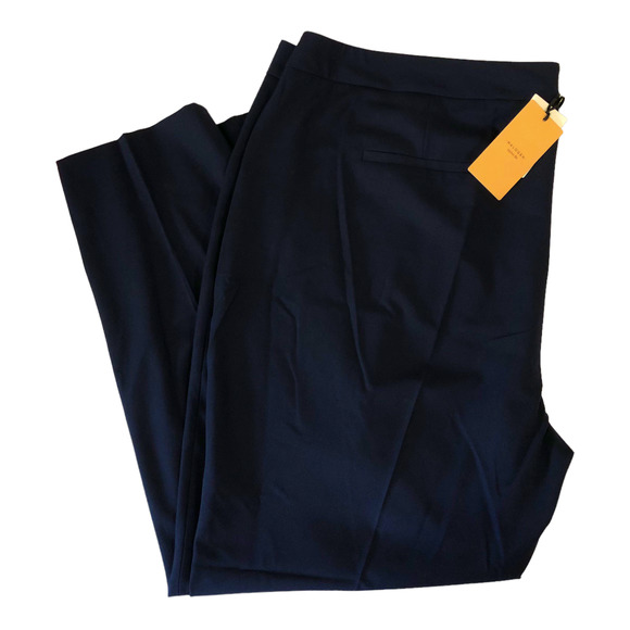 Halogen Taylor Fit Navy Blue Slim Leg Business dressy Pants Plus Size 24 NWT - Picture 2 of 9